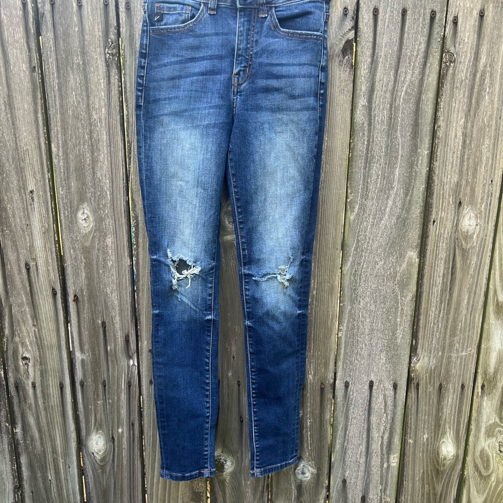 KanCan Dark Blue Denim Jeans with Contrast Orange Stitching